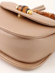 Bamboo 2-way mini bag in pink beige