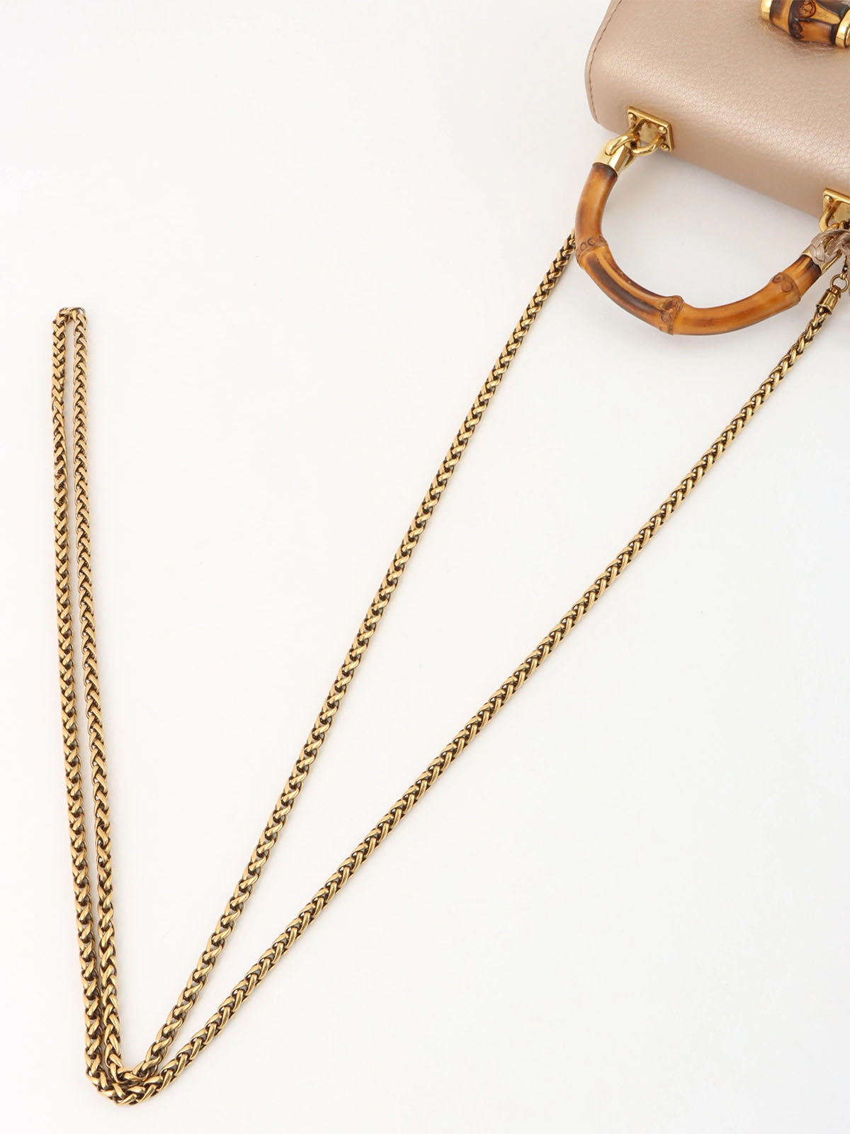 Bamboo 2-way mini bag in pink beige