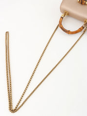 Bamboo 2-way mini bag in pink beige