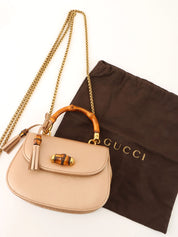 Bamboo 2-way mini bag in pink beige