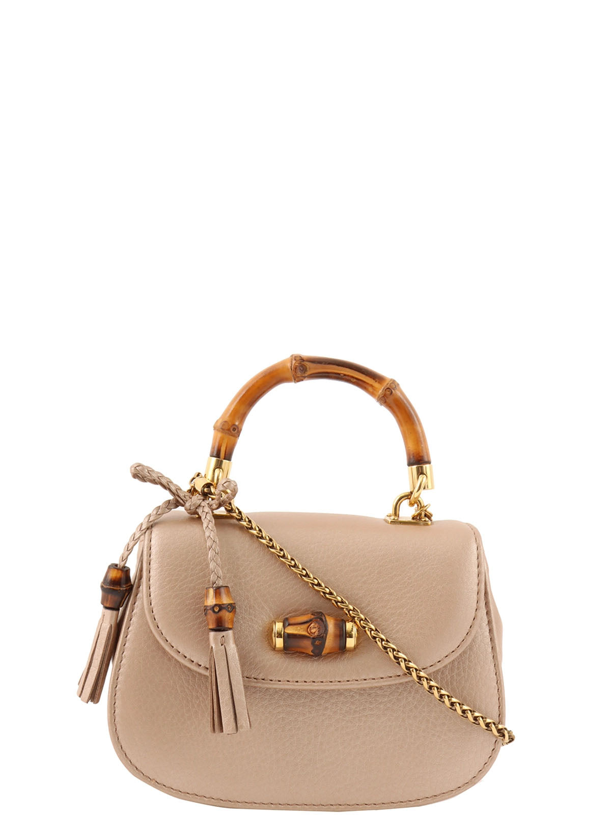 Bamboo 2-way mini bag in pink beige