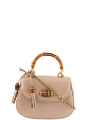 Bamboo 2-way mini bag in pink beige