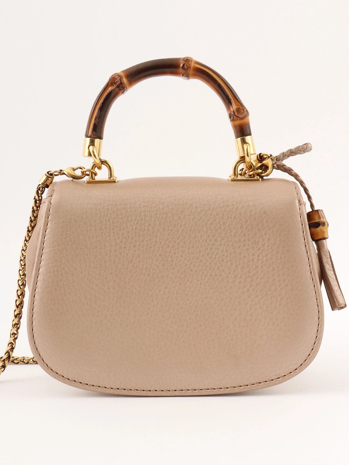 Bamboo 2-way mini bag in pink beige