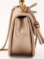 Bamboo 2-way mini bag in pink beige