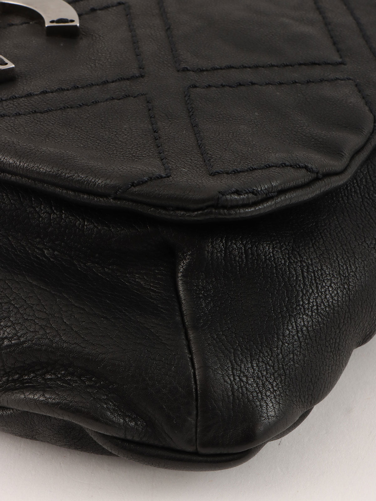 2005年頃製 ダイヤステッチCCマークプレートチェーンショルダーバッグ ブラック