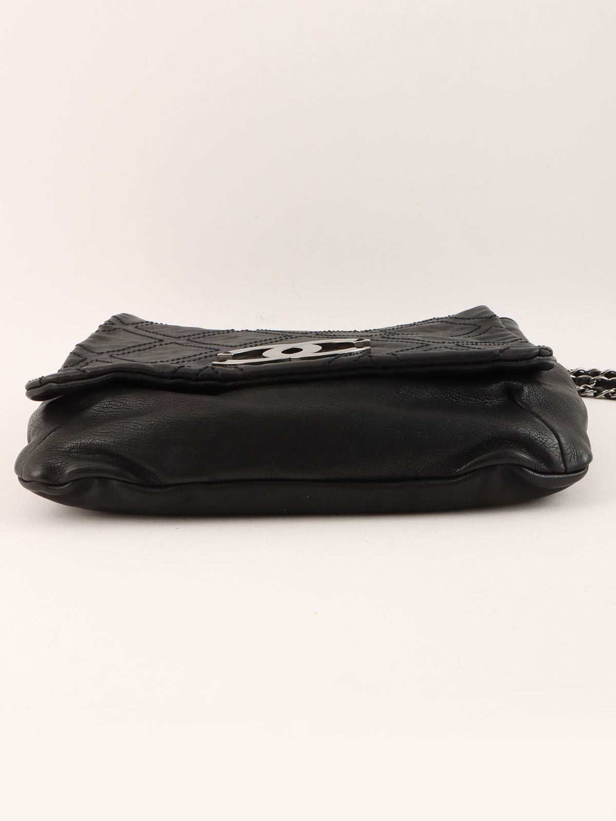 2005年頃製 ダイヤステッチCCマークプレートチェーンショルダーバッグ ブラック