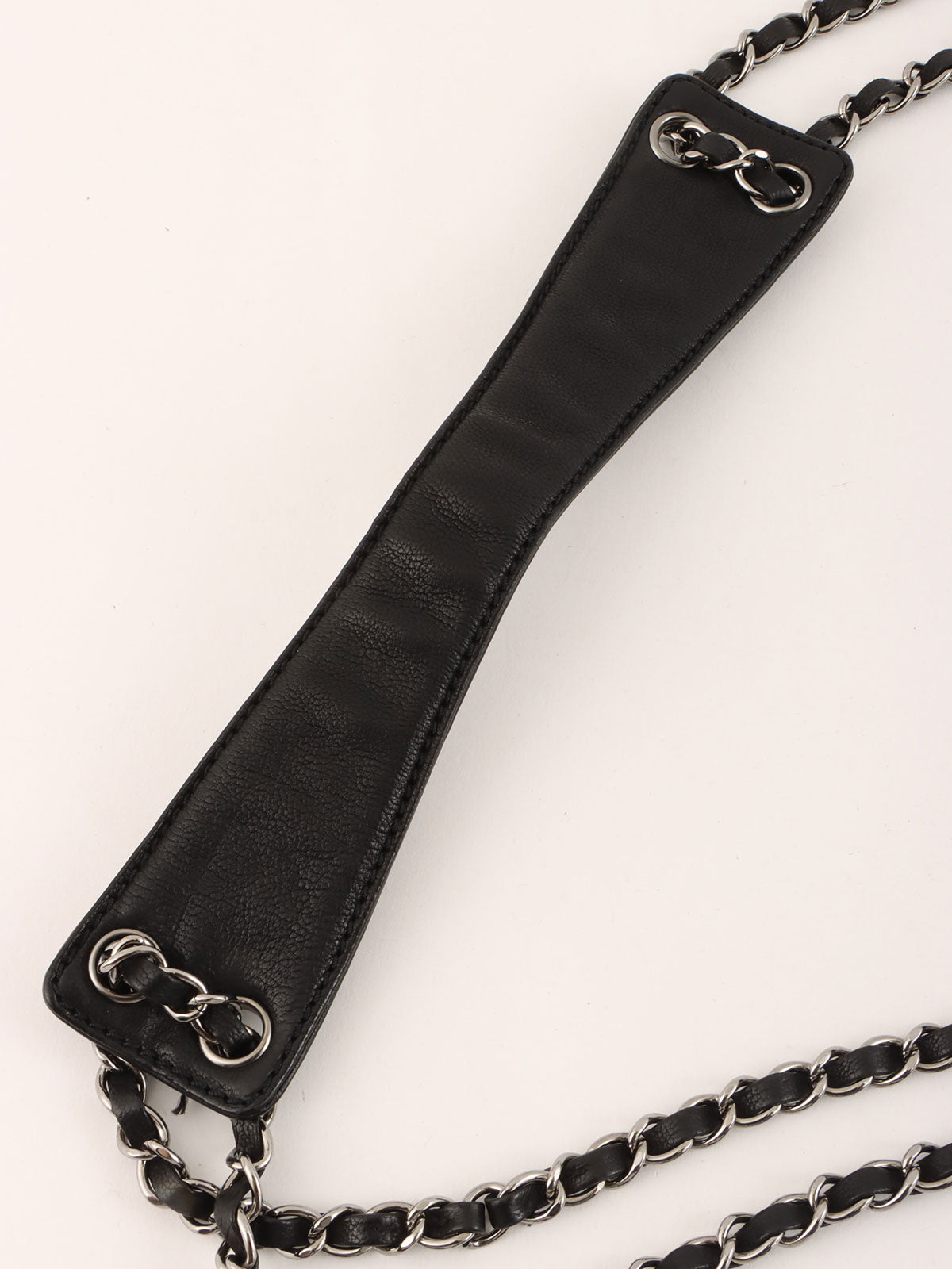 2005年頃製 ダイヤステッチCCマークプレートチェーンショルダーバッグ ブラック