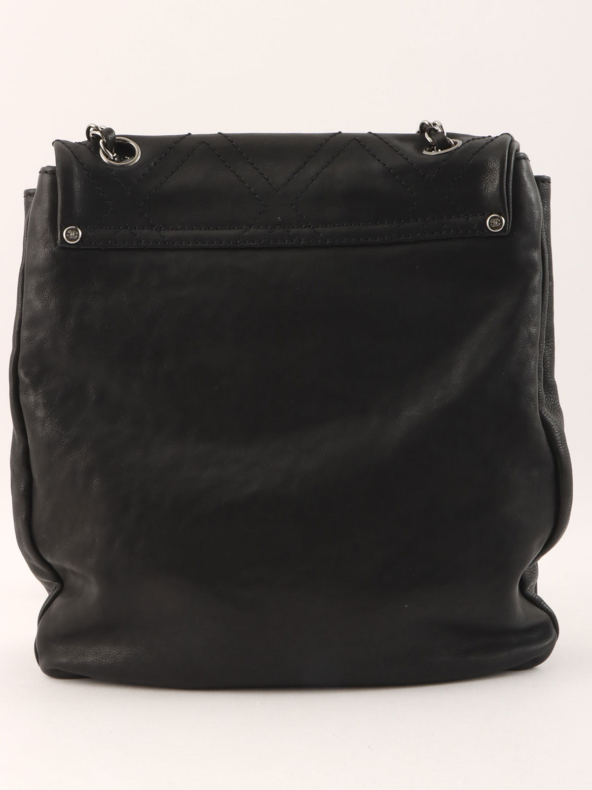 2005年頃製 ダイヤステッチCCマークプレートチェーンショルダーバッグ ブラック