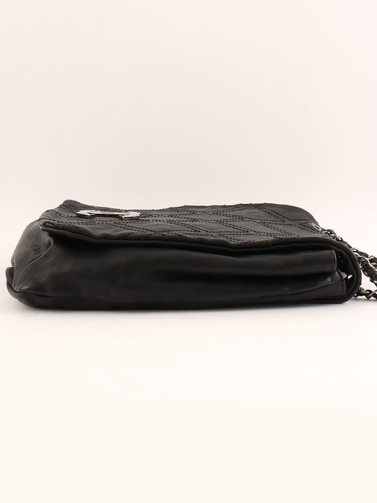 2005年頃製 ダイヤステッチCCマークプレートチェーンショルダーバッグ ブラック