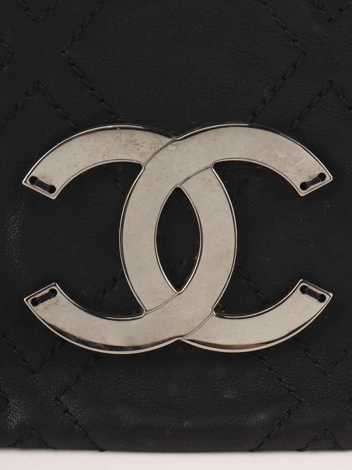 2005年頃製 ダイヤステッチCCマークプレートチェーンショルダーバッグ ブラック