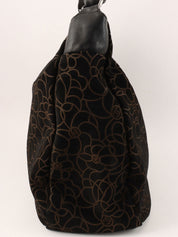 2004年頃製 スエードカメリアパターンCCマークプレートチェーンショルダーバッグ ブラック