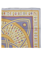 Carré 90 Donner La Main Pattern Scarf, Light Blue/Multi