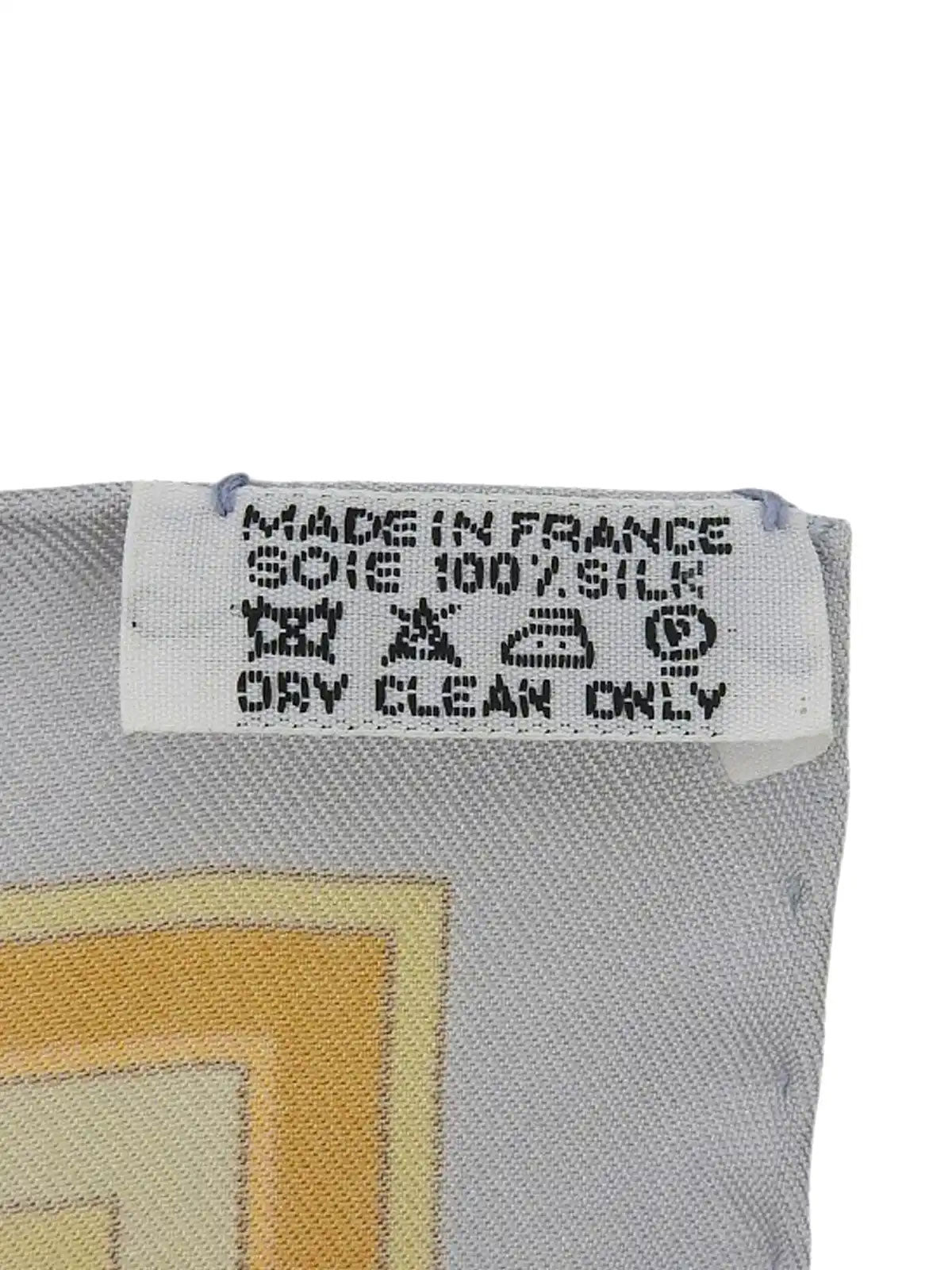 Carré 90 Donner La Main Pattern Scarf, Light Blue/Multi