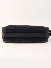 キャンバスアナグラムパターンショルダーバッグ ネイビー