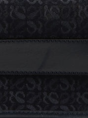 Navy Canvas Anagram Pattern Shoulder Bag