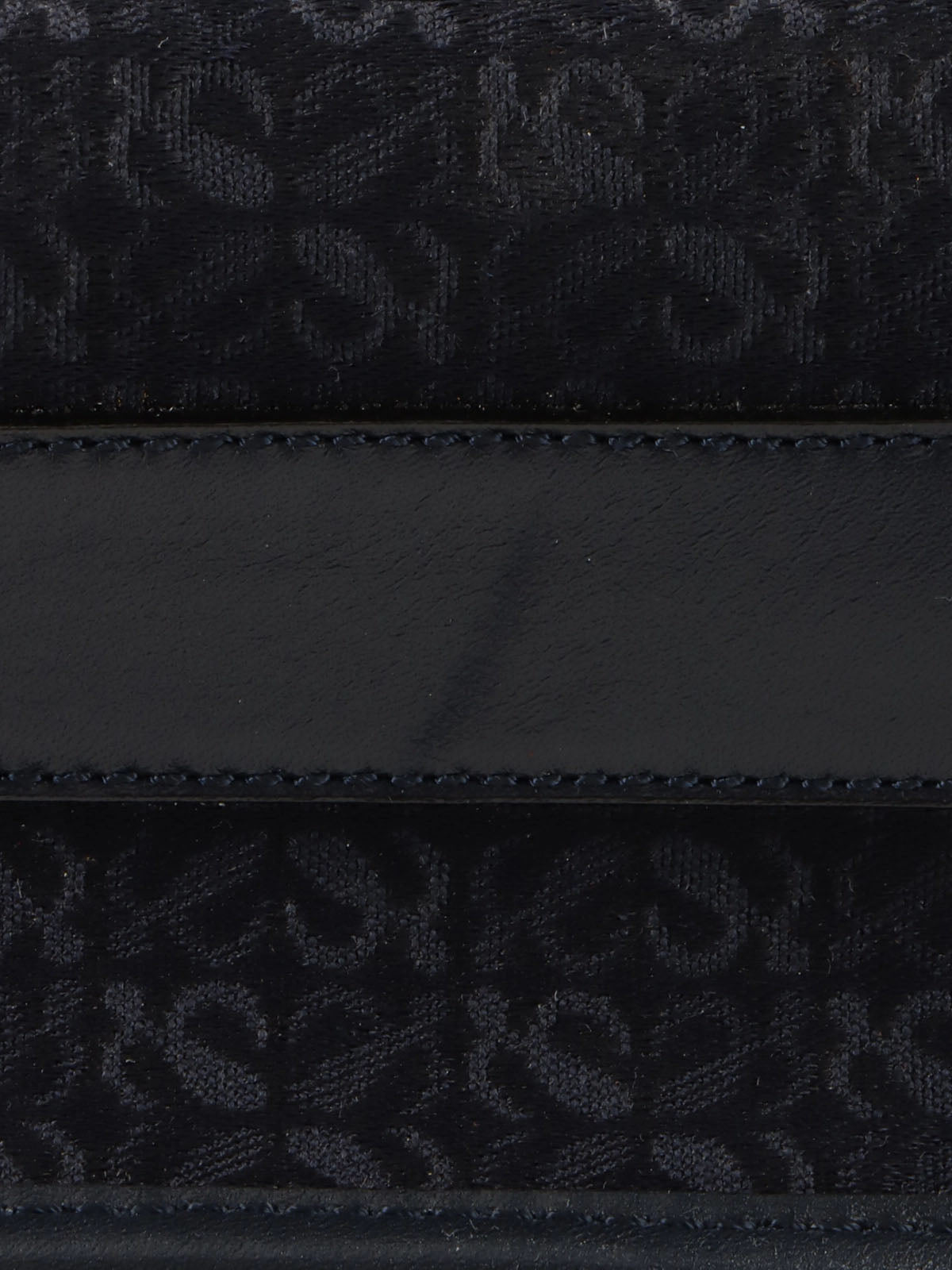 Navy Canvas Anagram Pattern Shoulder Bag