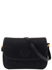 Navy Canvas Anagram Pattern Shoulder Bag