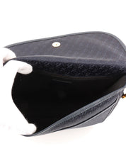 Navy Canvas Anagram Pattern Shoulder Bag