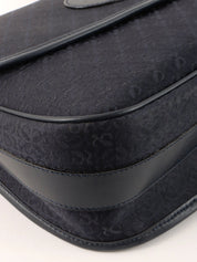 キャンバスアナグラムパターンショルダーバッグ ネイビー