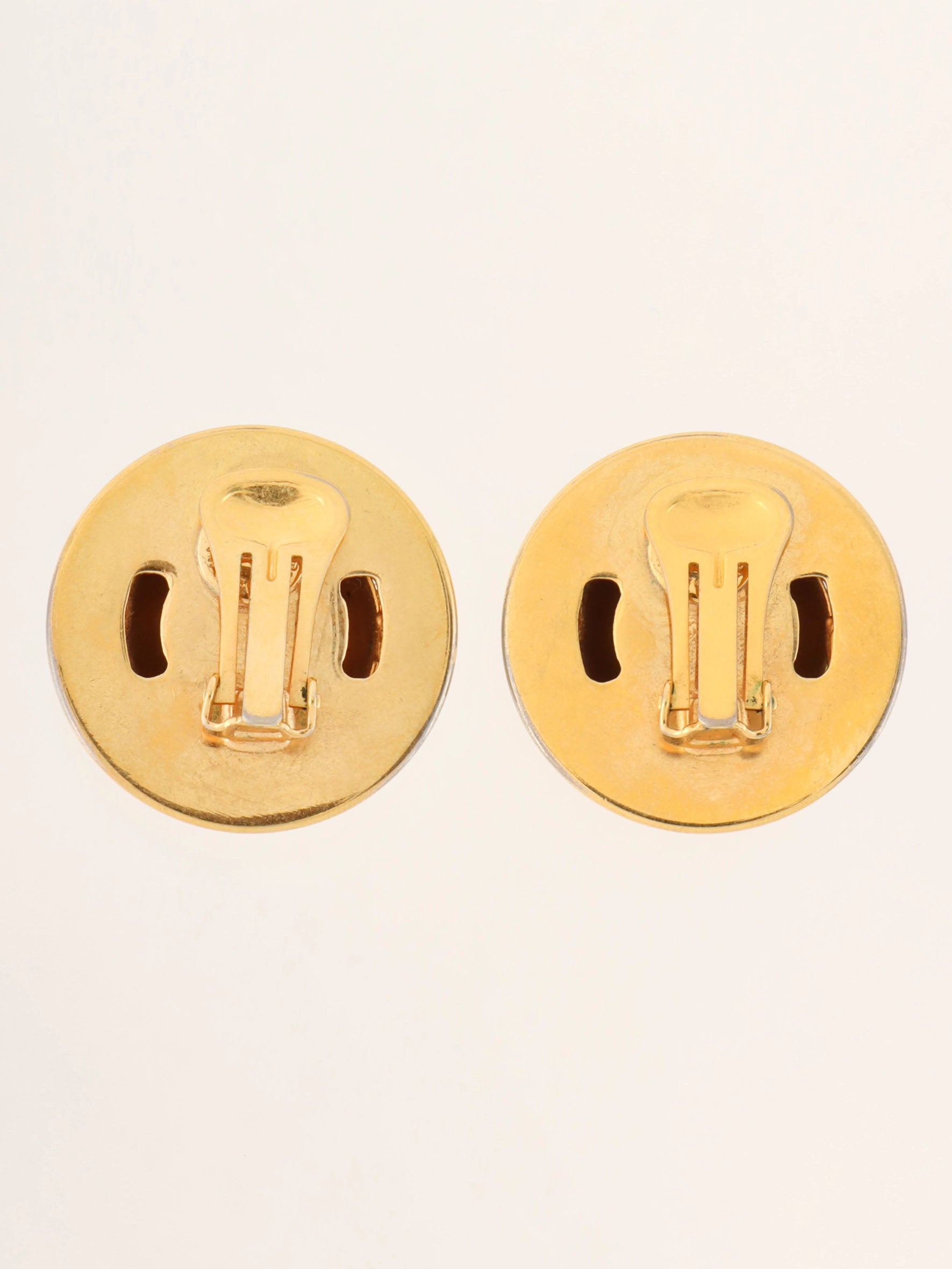 星形图案圆形Logo耳环（金色）