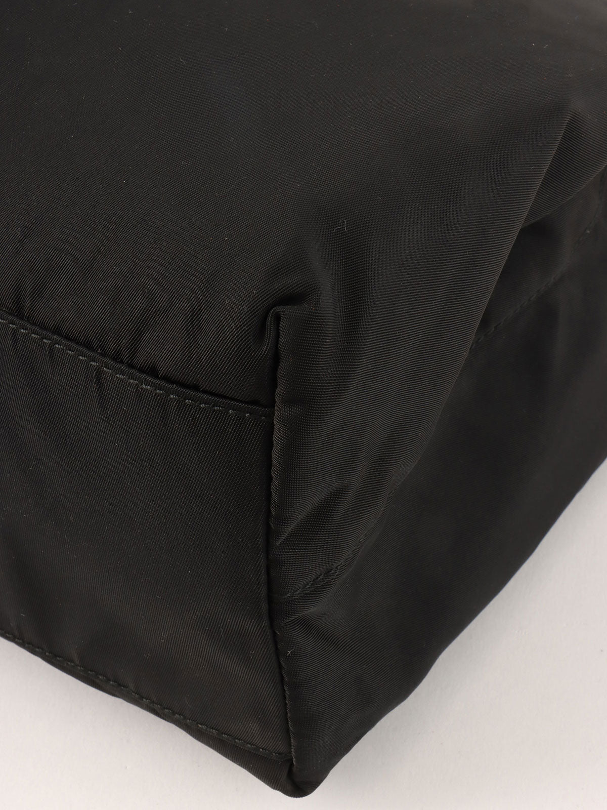 Nylon Logo Plate Clear Handle Bag in Black