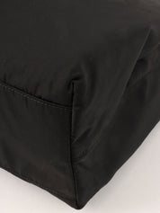 Nylon Logo Plate Clear Handle Bag in Black