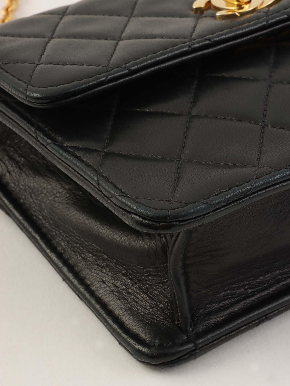 1992 CC 旋扣链条肩包 迷你黑色