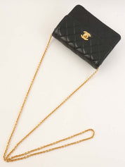 1992 CC 旋扣链条肩包 迷你黑色