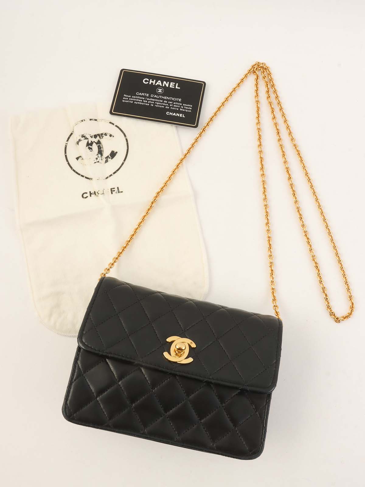 1992年頃製 CCターンロックチェーンショルダーバッグミニ ブラック