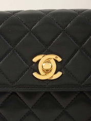 1992 CC 旋扣链条肩包 迷你黑色