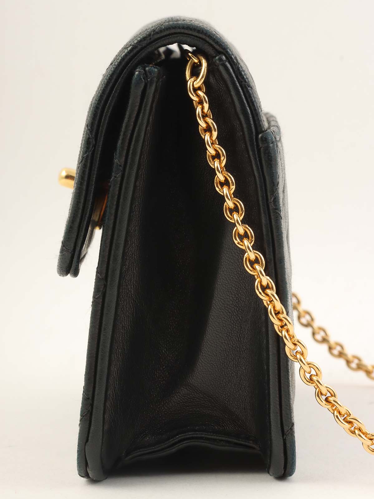 1992 CC 旋扣链条肩包 迷你黑色