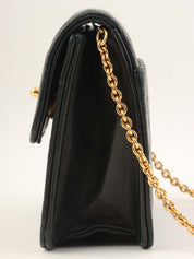 1992 CC 旋扣链条肩包 迷你黑色