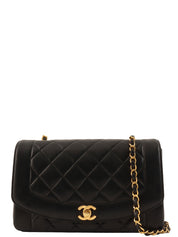 1992 Diana Flap Chain Bag 25cm Black
