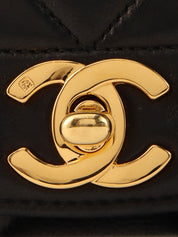 1992 Diana Flap Chain Bag 25cm Black
