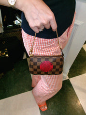 2008 Damier Mini Pochette Accessoires T&amp;B Canvas Brown/Red