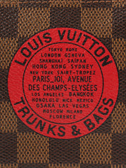 2008年製 キャンバスダミエミニポシェットアクセソワールT&B ブラウン/レッド