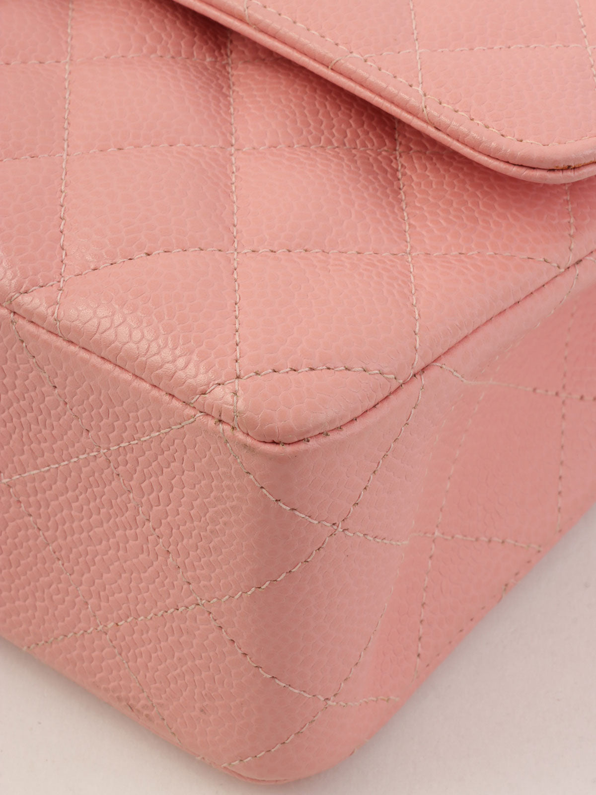 2003 Caviar Skin Classic Flap Chain Bag, 25cm, Pink