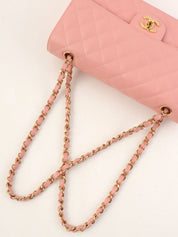 2003 Caviar Skin Classic Flap Chain Bag, 25cm, Pink