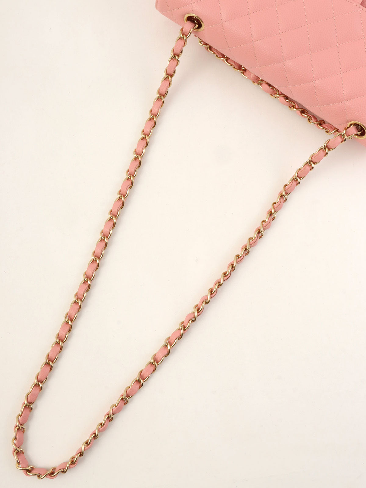 2003 Caviar Skin Classic Flap Chain Bag, 25cm, Pink