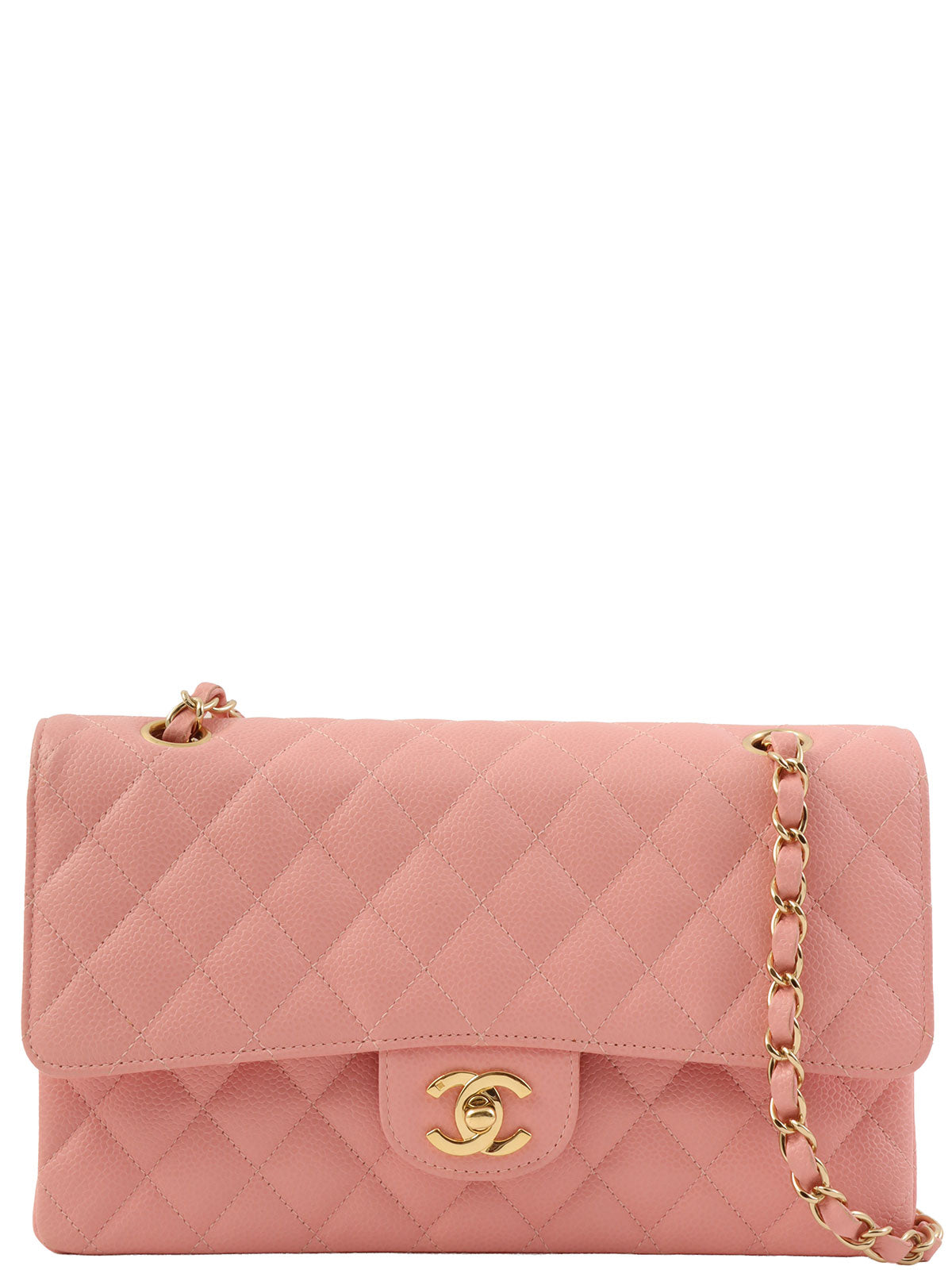 2003 Caviar Skin Classic Flap Chain Bag, 25cm, Pink