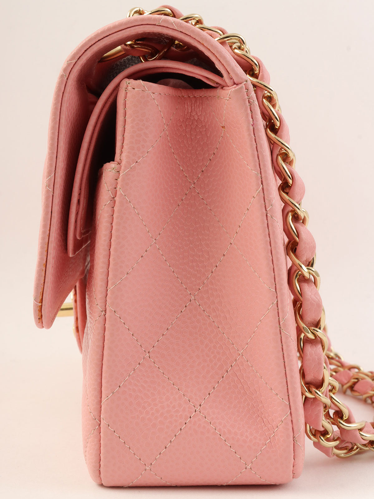 2003 Caviar Skin Classic Flap Chain Bag, 25cm, Pink