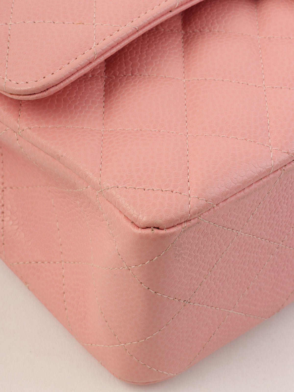 2003 Caviar Skin Classic Flap Chain Bag, 25cm, Pink