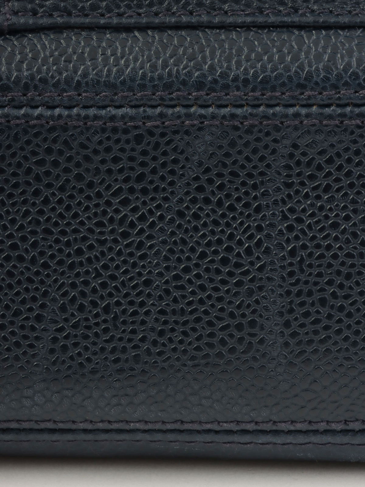 1997 Caviar Skin CC Turnlock CC Mark Stitch Chain Tote Bag, Navy