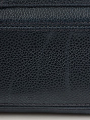 1997 Caviar Skin CC Turnlock CC Mark Stitch Chain Tote Bag, Navy