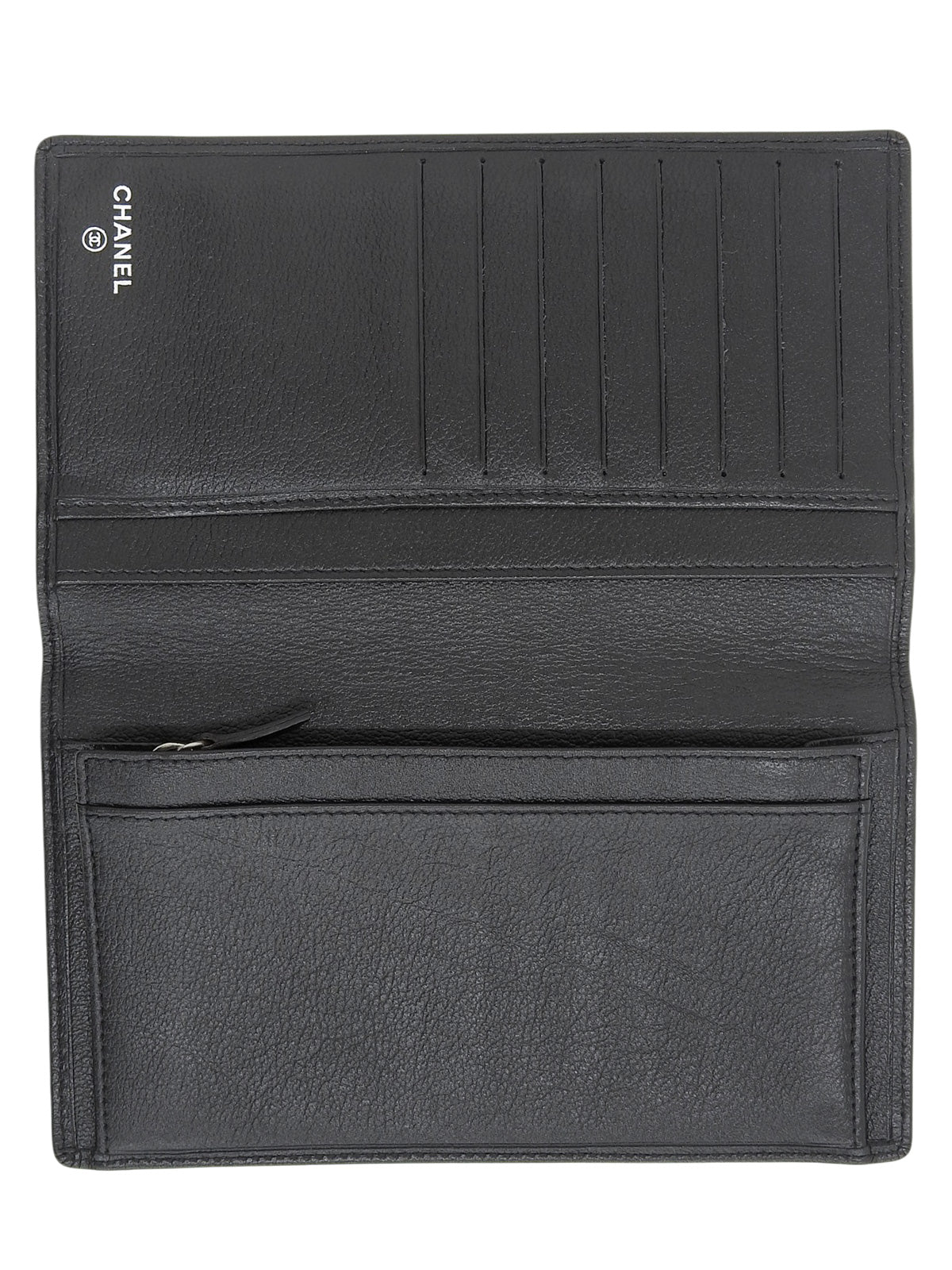 2010 CC Mark Coco Jacket Motif Long Wallet in Black