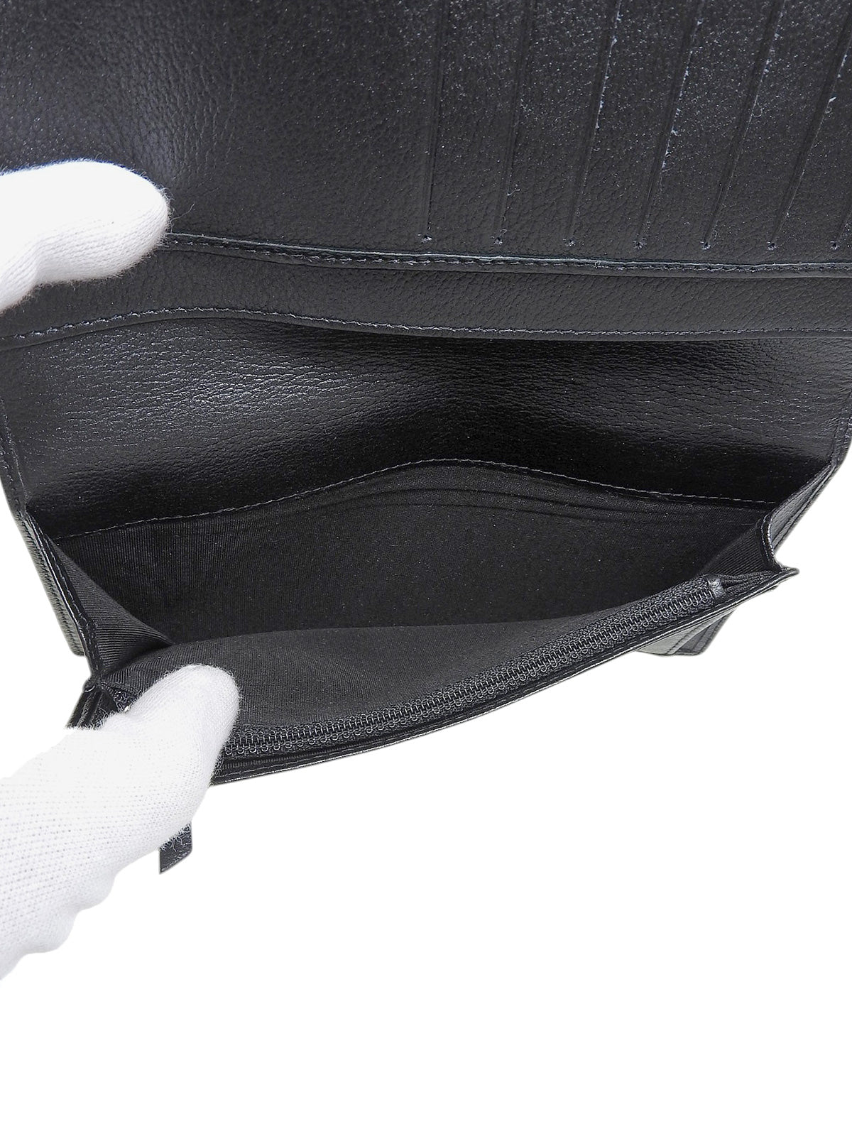 2010 CC Mark Coco Jacket Motif Long Wallet in Black