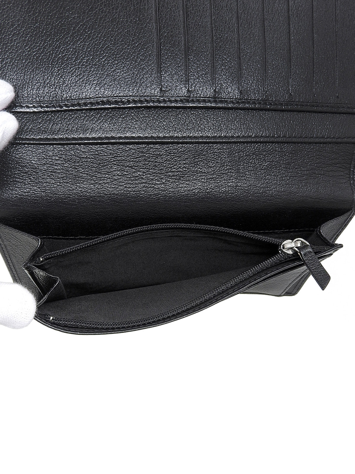 2010 CC Mark Coco Jacket Motif Long Wallet in Black
