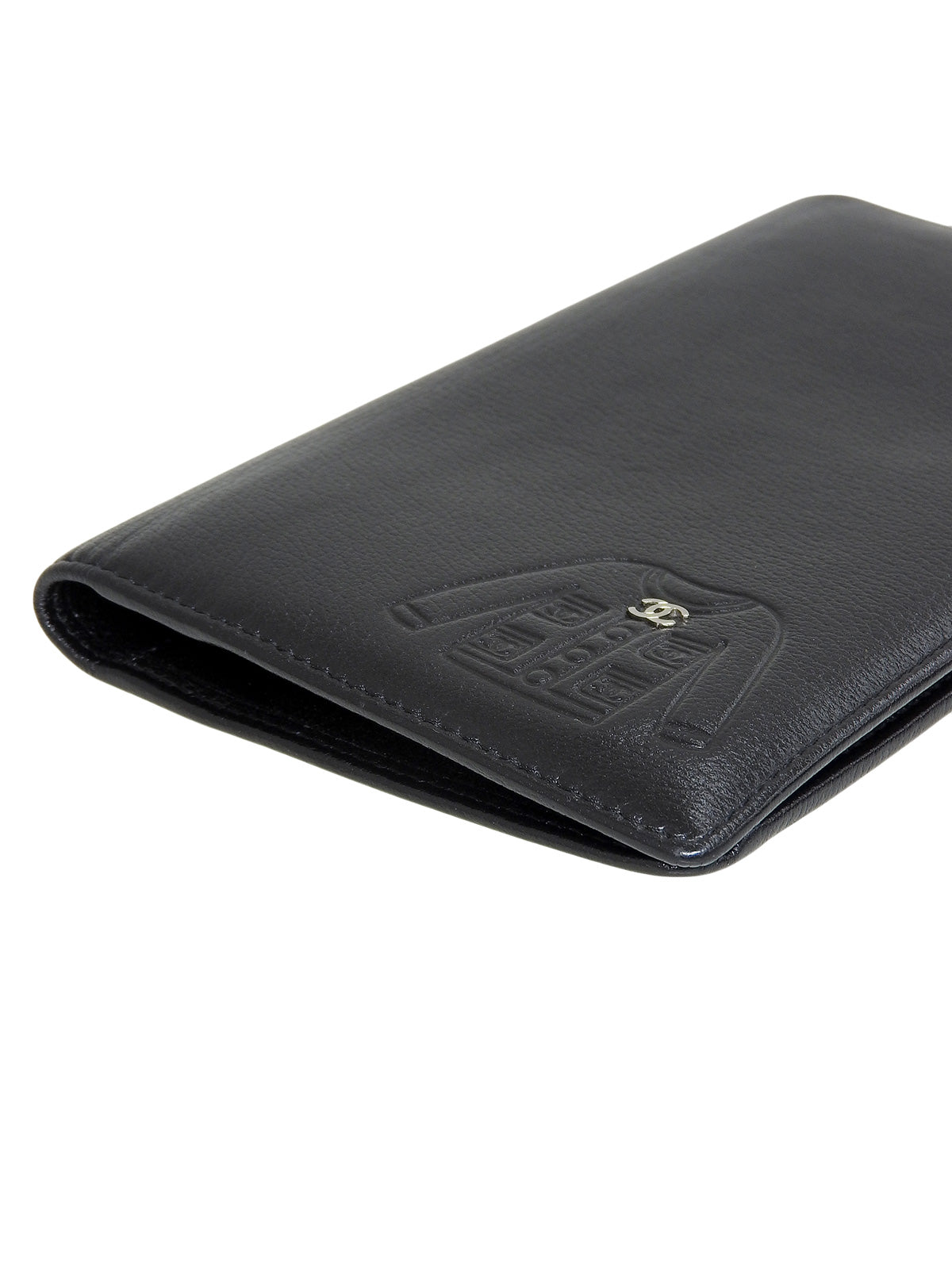 2010 CC Mark Coco Jacket Motif Long Wallet in Black