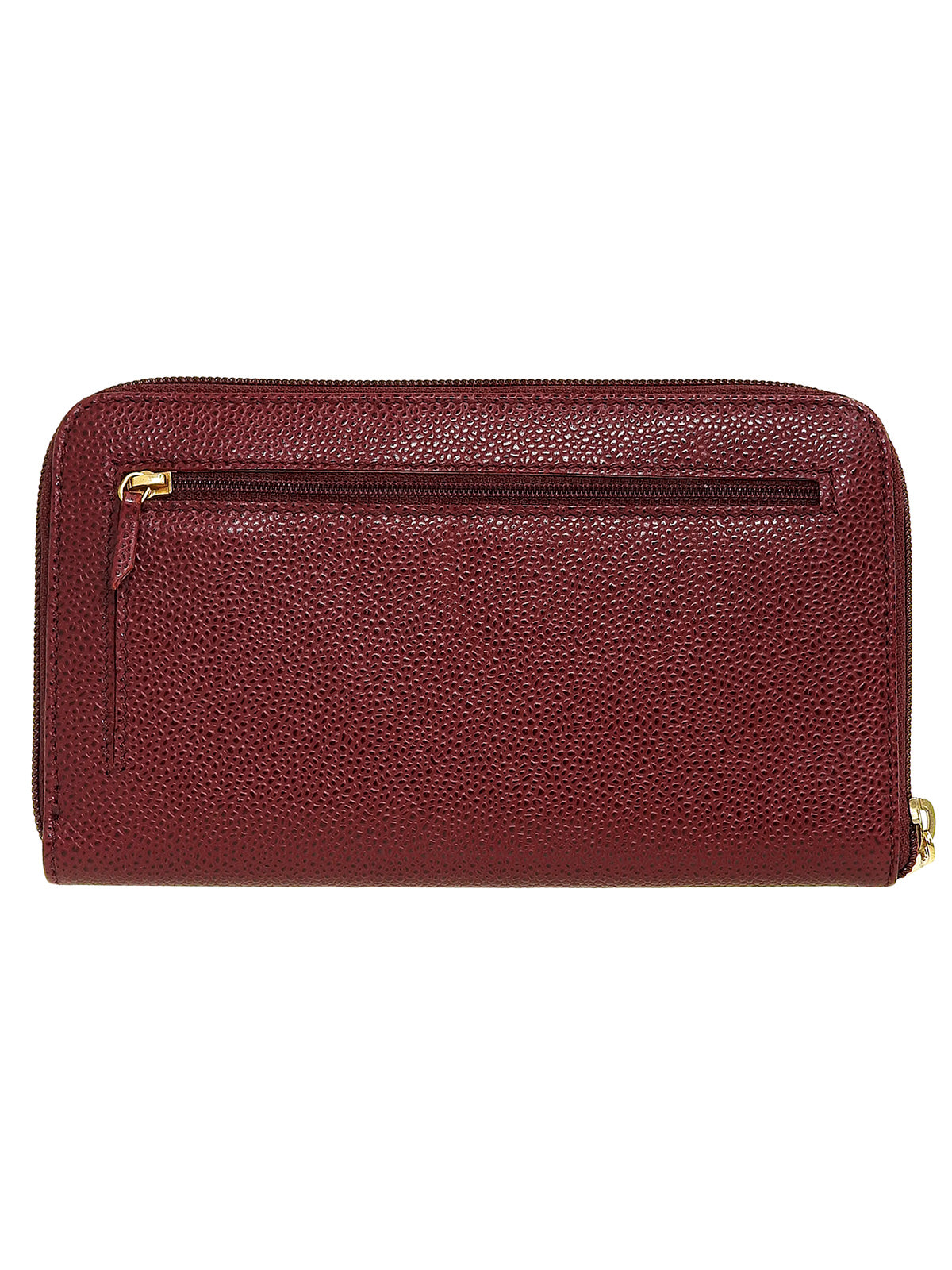 2000年頃製 キャビアスキンCCマークステッチジップロングウォレット ボルドー