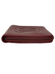 2000年頃製 キャビアスキンCCマークステッチジップロングウォレット ボルドー